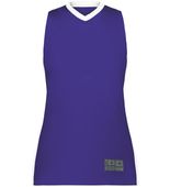 Augusta Ladies Match-Up Basketball Jersey 6888 PURPLE/WHITE Front