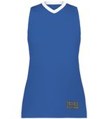 Augusta Ladies Match-Up Basketball Jersey 6888 ROYAL/WHITE Front