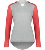 Augusta Ladies Gameday Vintage Hoodie 6902 GREY HEATHER/SCARLET HEATHER Front