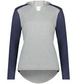 Augusta Ladies Gameday Vintage Hoodie 6902 GREY HEATHER/NAVY HEATHER Front