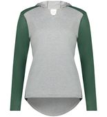 Augusta Ladies Gameday Vintage Hoodie 6902 GREY HEATHER/DARK GREEN HEATHER Front