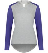 Augusta Ladies Gameday Vintage Hoodie 6902 GREY HEATHER/PURPLE HEATHER Front