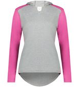 Augusta Ladies Gameday Vintage Hoodie 6902 GREY HEATHER/ORCHID HEATHER Front