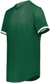 Augusta Cutter+ Full Button Baseball Jersey 6909 DARK GREEN/WHITE Pocket