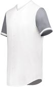 Augusta Cutter+ Full Button Baseball Jersey 6909 WHITE/GRAPHITE Pocket