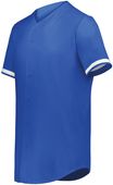 Augusta Cutter+ Full Button Baseball Jersey 6909 ROYAL/WHITE Pocket