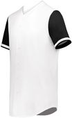 Augusta Cutter+ Full Button Baseball Jersey 6909 WHITE/BLACK Pocket
