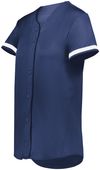 Augusta Girls Cutter+ Full Button Softball Jersey 6920 NAVY/WHITE Pocket