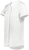 Augusta Girls Cutter+ Full Button Softball Jersey 6920 WHITE Pocket