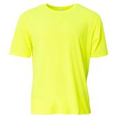 A4 Adult Softek Short Sleeve Tee N3013 SAFETY YELLOW Front
