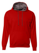 A4 Adult Sprint Fleece Hoodie N4279 SCARLET/GRAPHITE Front