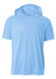 A4 Youth Short Sleeve Hooded Tee Nb3408 LIGHT BLUE 2011 Front