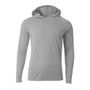 A4 Youth Long Sleeve Hooded Tee Nb3409 SILVER Front