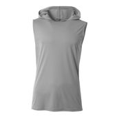 A4 Youth Sleeveless Hooded Tee Nb3410 SILVER Front
