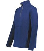 Holloway Ladies Alpine Sweater Fleece 1/4 Zip Pullover 223740 NAVY HEATHER Pocket
