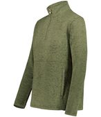 Holloway Ladies Alpine Sweater Fleece 1/4 Zip Pullover 223740 OLIVE HEATHER Pocket