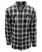 Burnside Men's Perfect Flannel Work Shirt B8220 BLACK/ WHITE Pocket
