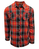 Burnside Men's Perfect Flannel Work Shirt B8220 FIRE RED/ BLACK Pocket