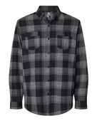 Burnside Men's Perfect Flannel Work Shirt B8220 GREY/ BLACK Pocket