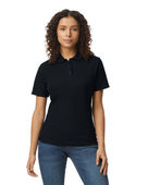 Gildan Ladies' Softstyle Double Pique Polo G648L BLACK Pocket