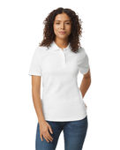 Gildan Ladies' Softstyle Double Pique Polo G648L WHITE Pocket