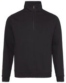 Just Hoods By Awdis Unisex Sophomore Quarter-Zip Fleece JHA046 JET BLACK Pocket