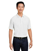 Harriton Men's Charge Snag And Soil Protect Polo M208 WHITE Pocket