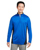 Harriton Men's Flash Snag Protection Plus Il Colorblock Quarter-Zip M786 TRUE ROYAL/ BLK Pocket