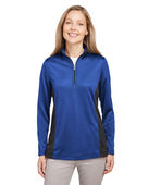 Harriton Ladies' Flash Snag Protection Plus Il Colorblock Quarter-Zip M786W TRUE ROYAL/ BLK Pocket
