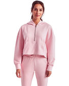 Tridri Ladies' Alice Half-Zip Hooded Sweatshirt TD077 LIGHT PINK Pocket