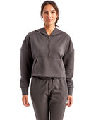 Tridri Ladies' Alice Half-Zip Hooded Sweatshirt TD077 CHARCOAL Pocket