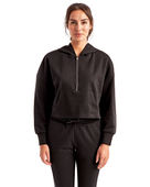 Tridri Ladies' Alice Half-Zip Hooded Sweatshirt TD077 BLACK Pocket