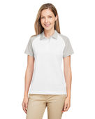 Team 365 Ladies' Command Snag-Protection Colorblock Polo TT21CW WHITE/ SP SILVER Pocket