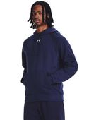 Under Armour Men's Rival Fleece Hoodie 1379757 410 - MIDNIGHT NAVY/WHITE Front