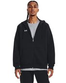 Under Armour Men's Rival Fleece Full-Zip Hoodie 1379767 001 - BLACK/WHITE Front
