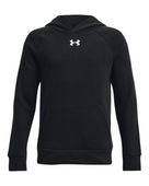 Under Armour Boys' Rival Fleece Hoodie 1379792 001 - BLACK/WHITE Front