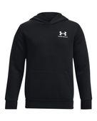 Under Armour Boys' Essential Fleece Hoodie 1380379 001 - BLACK/WHITE Front