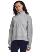 Under Armour Women's Rival Fleece 3/4 Zip 1379492 012 - MOD GRAY LIGHT HEATHER Pocket