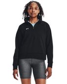 Under Armour Women's Rival Fleece 3/4 Zip 1379492 001 - BLACK/WHITE Pocket