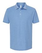 Tultex Unisex 50/50 Sport Polo TUL-400 HEATHER LIGHT BLUE Pocket