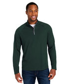 Core365 Men's Origin Performance Pique Quarter-Zip Jacket CE418 FOREST/ CARBON Pocket