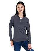 Core365 Ladies' Origin Performance Pique Quarter-Zip Jacket CE418W CARBON/ BLACK Pocket