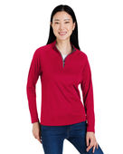 Core365 Ladies' Origin Performance Pique Quarter-Zip Jacket CE418W CLASSC RED/ CRBN Pocket