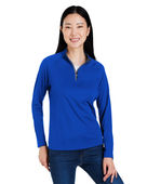 Core365 Ladies' Origin Performance Pique Quarter-Zip Jacket CE418W TRU ROYAL/ CRBN Pocket