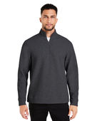 North End Men's Spirit Textured Quarter-Zip Jacket NE725 BLACK HEATHER Pocket