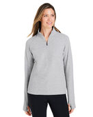 North End Ladies' Spirit Textured Quarter-Zip Jacket NE725W PLATINUM HEATHER Pocket