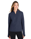 North End Ladies' Spirit Textured Quarter-Zip Jacket NE725W CLASSIC NAVY HTH Pocket