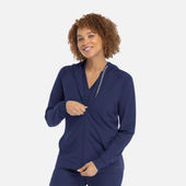 Focus Women's Hooded Zip Front Jacket 90301 NAVY Pocket