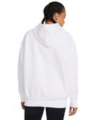 Under Armour Women's Essential Fleece Oversized Hoodie 1379495 100 - WHITE/BLACK Back