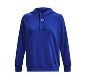 Under Armour Women's Rival Fleece Hoodie 1379500 400 - ROYAL/WHITE Front